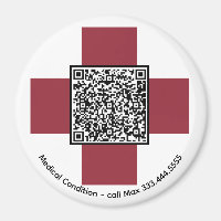 *~* Croix d'alerte Médicale rouge ICE QR AP38