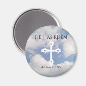 Aimant Croix dans le ciel nuageux avec la Bible de résurr (Recto/Verso)