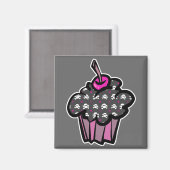 Aimant croix de crâne goth cupcake (Recto/Verso)