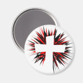 AIMANT CROIX DE DÉBUT BLANC (Recto/Verso)