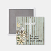 Aimant Croix de Jésus avec citation chrétienne (Recto/Verso)