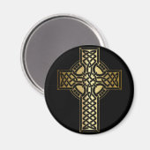 Aimant Croix de noeud celtique en or et noir (Recto/Verso)