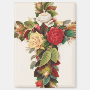 Aimant Croix de roses, illustration de l'ère victorienne