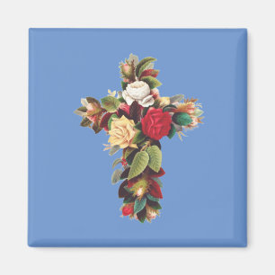 Aimant Croix de roses Le symbole de la Croix de rose rosi