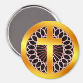 Aimant Croix décorative or (Recto/Verso)