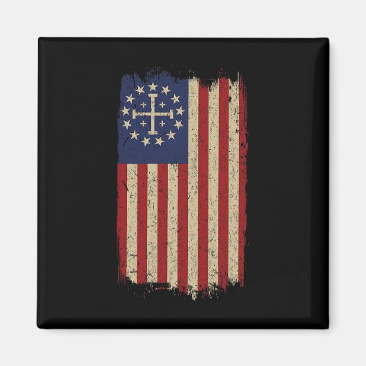 Aimant Croix des Templiers Croix de Jérusalem Drapeau Amé (Devant)