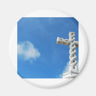 Aimant Croix en nuages et ciel bleu