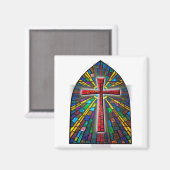 Aimant Croix en verre tendu (Recto/Verso)