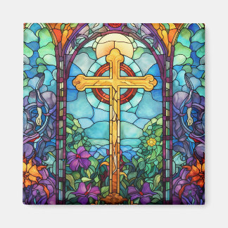 Aimant Croix en verre tendu
