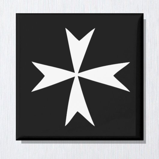 Aimant Croix maltaise blanche et drapeau maltais /symbole