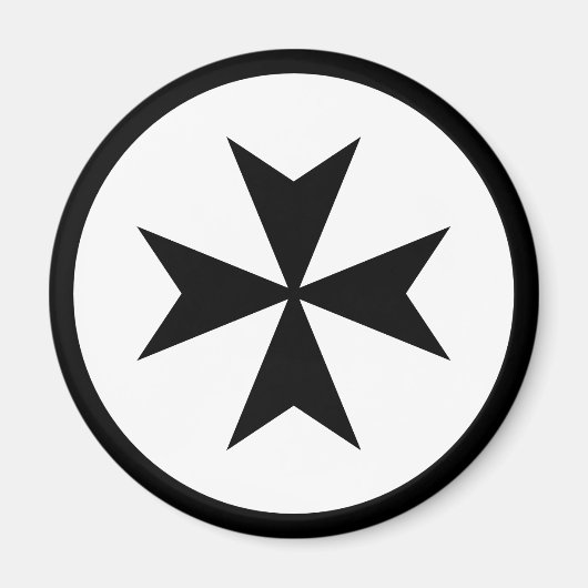 Aimant Croix maltaise noire (Devant)