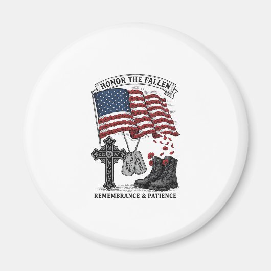 Aimant Croix Mémorielle Patriotique Bottes Chemise Drapea (Devant)