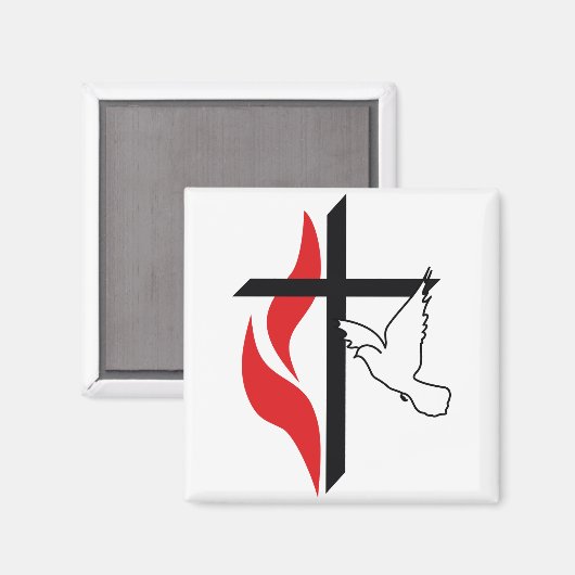Aimant Croix méthodiste et colombe (Recto/Verso)