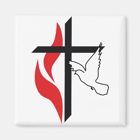 Aimant Croix méthodiste et colombe (Devant)