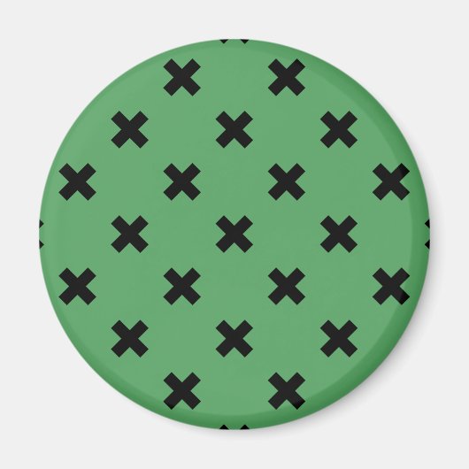 Aimant Croix noire sur le vert (Devant)