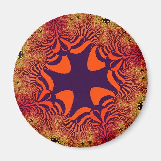 Aimant Croix orange et violet (Devant)