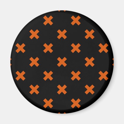 Aimant Croix orange sur le noir (Devant)