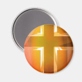 Aimant Croix religieuse orange (Recto/Verso)