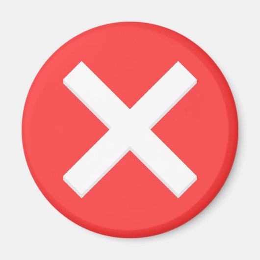 Aimant Croix-Rouge Non X Symbole Incorrect (Devant)