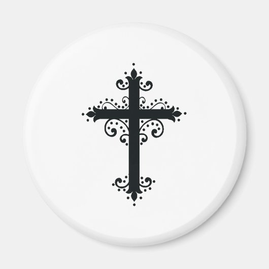 Aimant Croix sculptée décorative de luxe (Devant)
