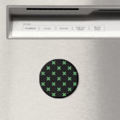 Aimant Croix verte coutures sur noir (In Situ (Lave-vaisselle))