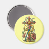 Aimant Croix vintage de la consistance florale (Recto/Verso)