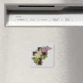 Aimant Croix Violette Et Fleurs (In Situ (Lave-vaisselle))