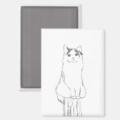 Aimant Croquis de chat mignon moderne (Recto/Verso)