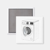 Aimant Croquis de la machine à laver (Recto/Verso)