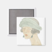 Aimant Croquis de mode Flapper - Portrait (Recto/Verso)
