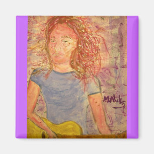 Aimant croquis de sable de guitare acoustique