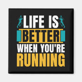 Aimant Cross Country Running Life Is Better When Athletic (Devant)