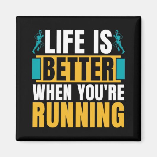 Aimant Cross Country Running Life Is Better When Athletic (Devant)