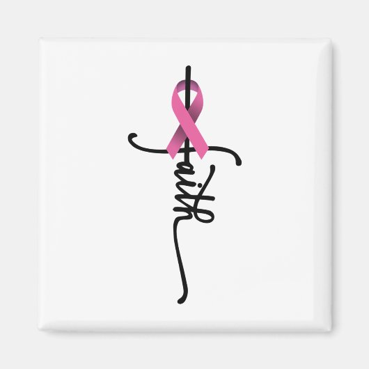 Aimant Cross Warrior Survivor Pink Ribbon Cancer du sein (Devant)