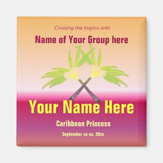 Aimant Crossed Palms Grou[ Cruise (Devant)