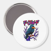 Aimant Crow, F-Caw-F Funny Bird Moon Gothic Adult Humor M (Recto/Verso)