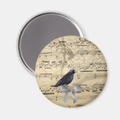 Aimant Crow sur une feuille de musique (Recto/Verso)