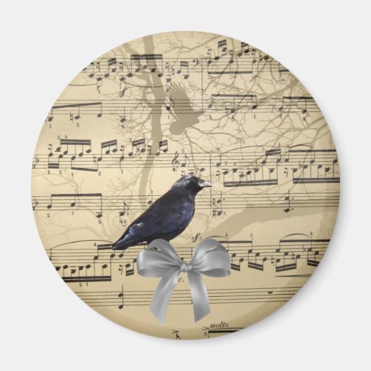 Aimant Crow sur une feuille de musique (Devant)