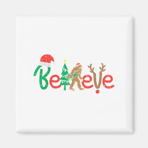 Aimant Croyez Bigfoot Sasquatch Père Noël Reindeer Noël