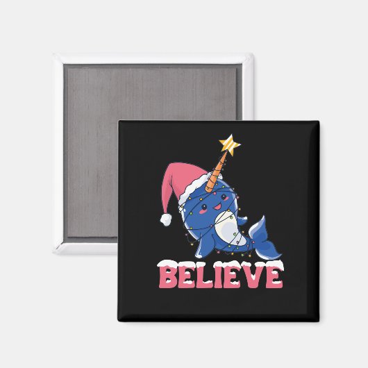 Aimant Croyez Narwhal Noël Fée Lumières (Recto/Verso)