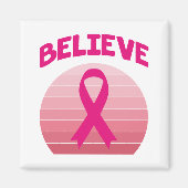 Aimant Croyez Pink Ribbon Retro (Devant)