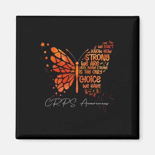 Aimant Crps Papillon Orange Ribbon Crps sensibilisation (Devant)
