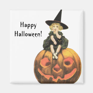 Aimant Cru Halloween de femme de Witchy