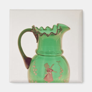 Aimant Cruche verte de Mary Gregory avec l'émail mis le
