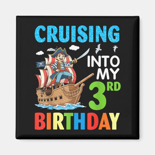 Aimant Cruising Into My 3rd Birthday Rate Little Boy 3 Ye (Devant)