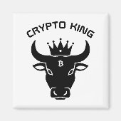 Aimant Crypto King Personnalisé Blanc (Devant)