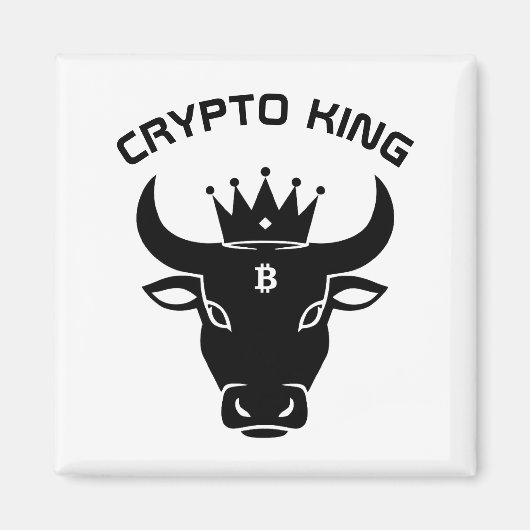 Aimant Crypto King Personnalisé Blanc (Devant)