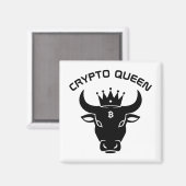 Aimant Crypto Queen Personnalisé Blanc (Recto/Verso)