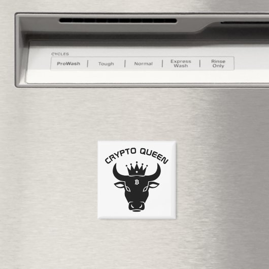 Aimant Crypto Queen Personnalisé Blanc (In Situ (Lave-vaisselle))