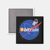 Aimant Crypto spatial astronaute Bitcoin tendance (Recto/Verso)